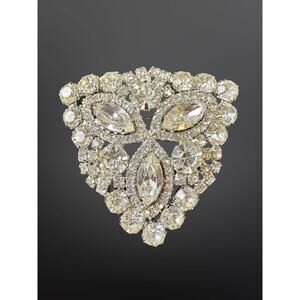 Vintage Glass Rhinestone Statement Brooch